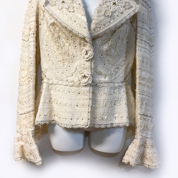 Escada Embroidered Blazer Jacket with Long Sleeves - Picture 2 of 8